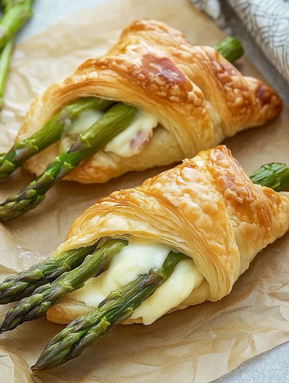 Espárragos envueltos en hojaldre con jamón y queso – Crujiente, Delicioso y Sabroso