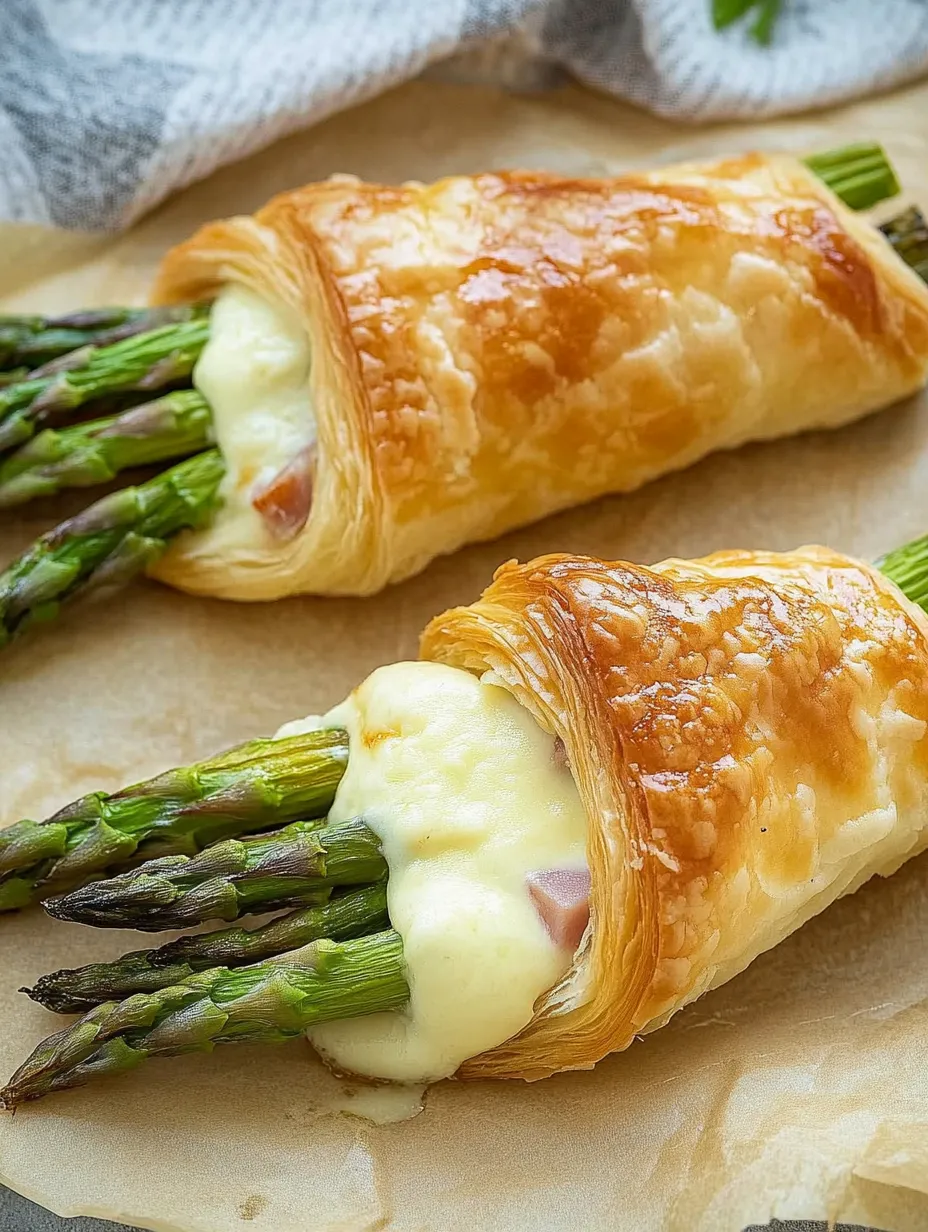 Espárragos en hojaldre con jamón y queso – Dorados, Crujientes y Súper Ricos