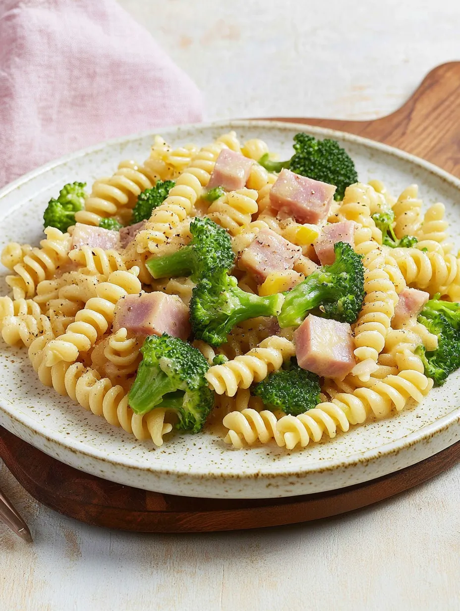 Pasta de brócoli y jamón - Cremosa, sabrosa y rapidísima