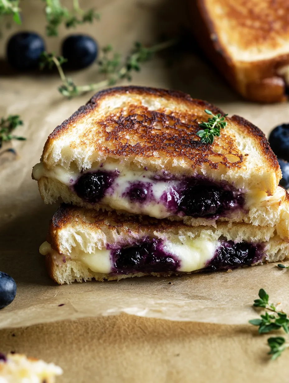 Sándwich Tostado de Queso con Arándanos y Cheddar Blanco