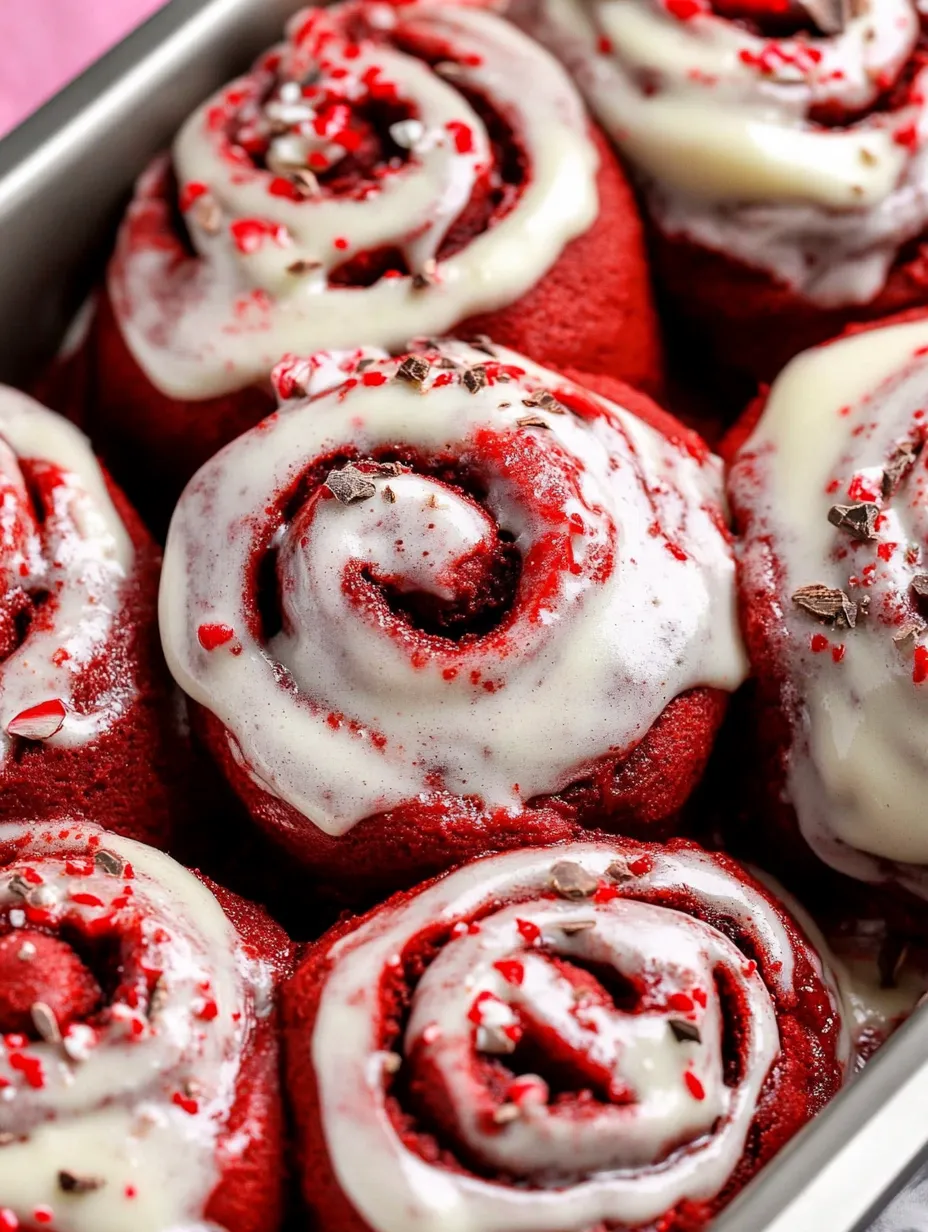 Rollos Red Velvet con Glaseado de Queso Crema