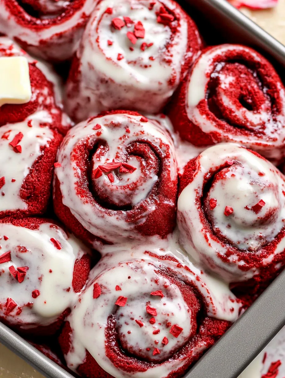 Rollos Red Velvet con Glaseado de Queso Crema