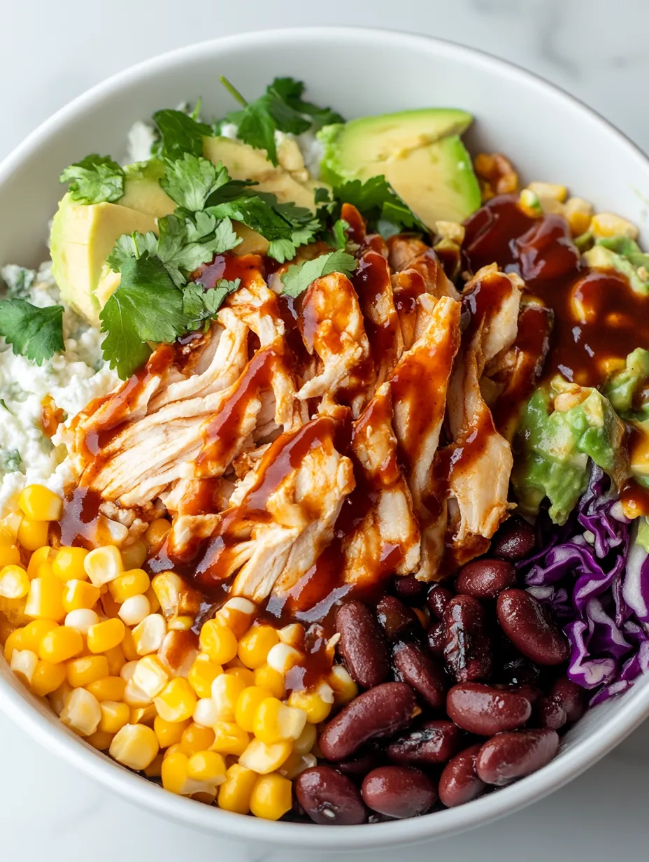 Tazón Fácil de Pollo Barbacoa con Requesón