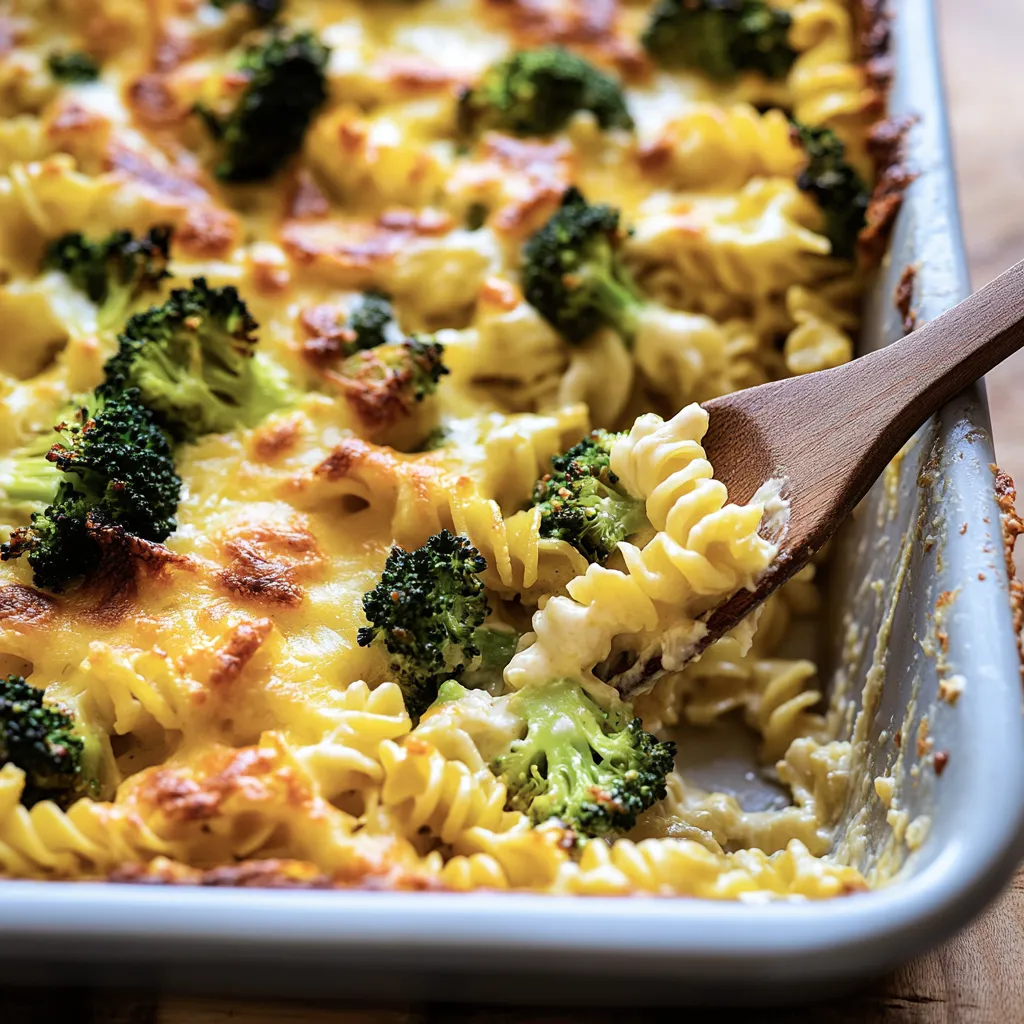 Nudeln y Brócoli Gratinado con 5 ingredientes