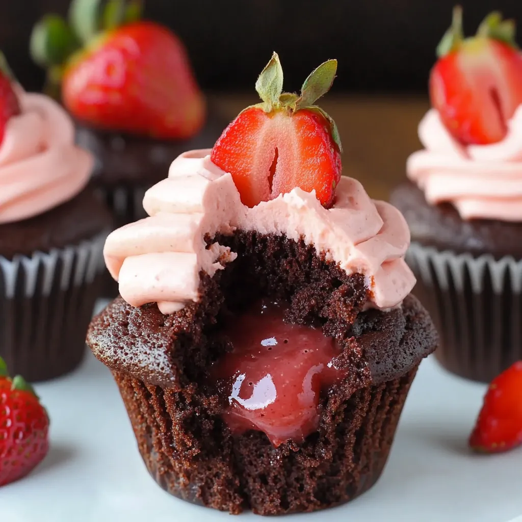 Cupcakes Chocolate Fresa