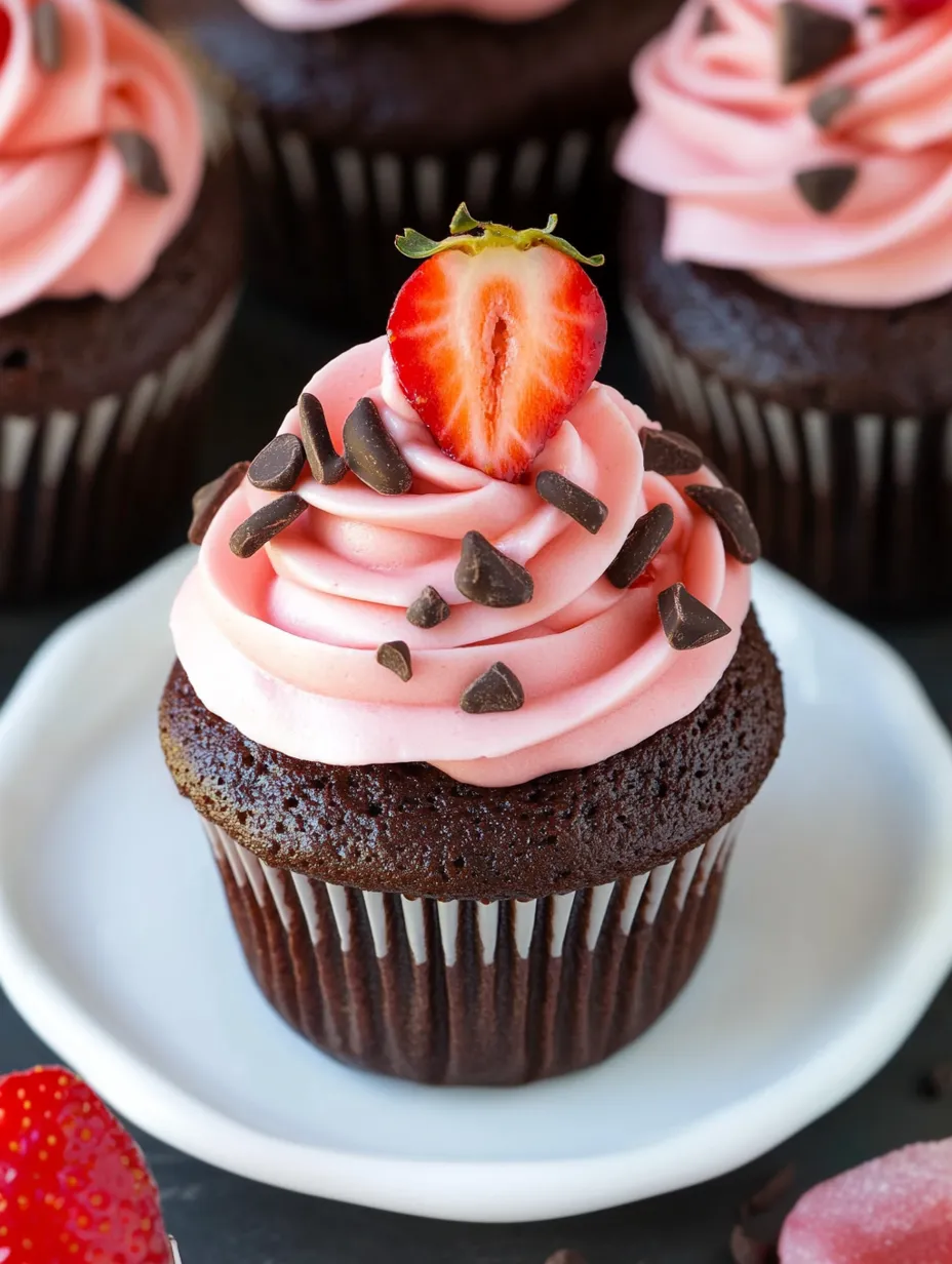 Cupcakes Caseros de Chocolate y Fresa