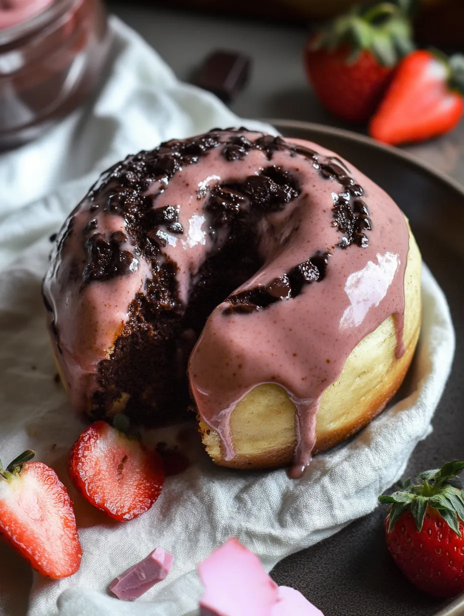 Rollos de Chocolate con Glaseado de Queso Crema y Fresa Caseros