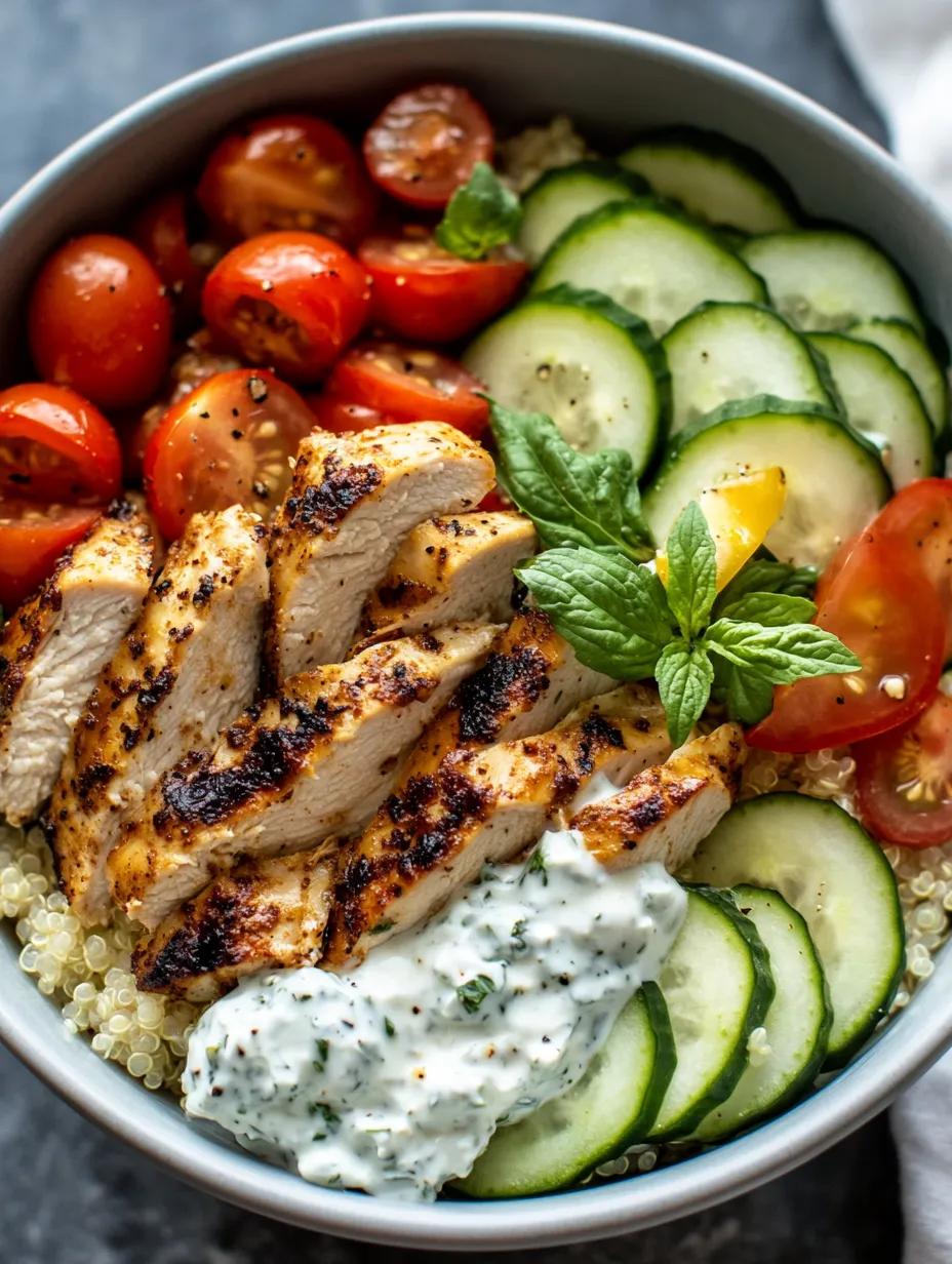 Bowl de Gyro de Pollo Griego Casero
