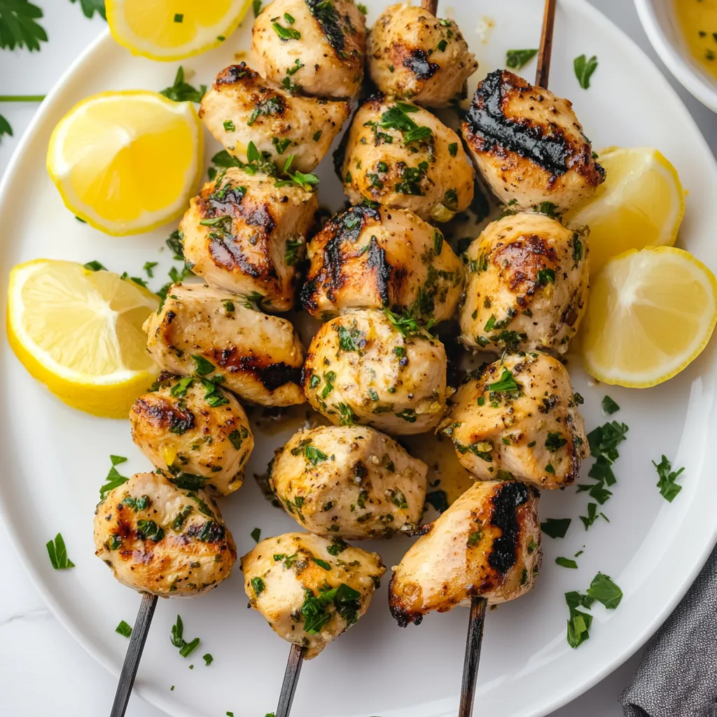 Brochetas de Pollo con Hierbas y Limón