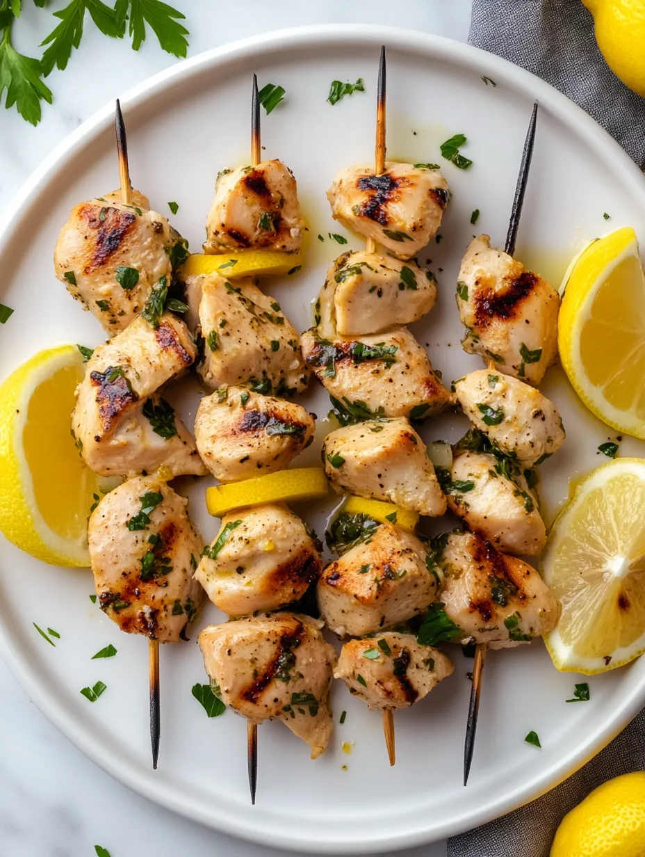 Receta de Pinchos de Pollo con Limón y Hierbas