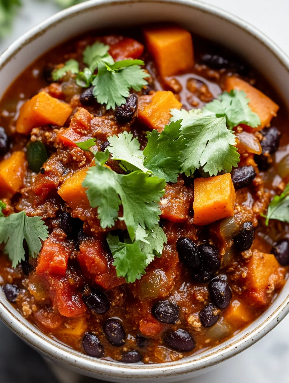 Receta de chili de camote y frijoles negros