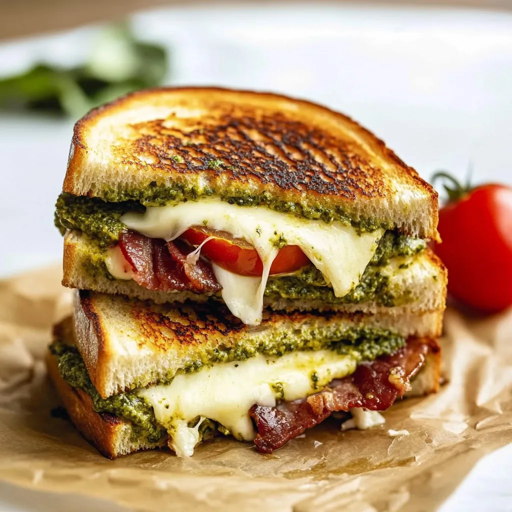 Sándwich Caliente de Queso y Pesto