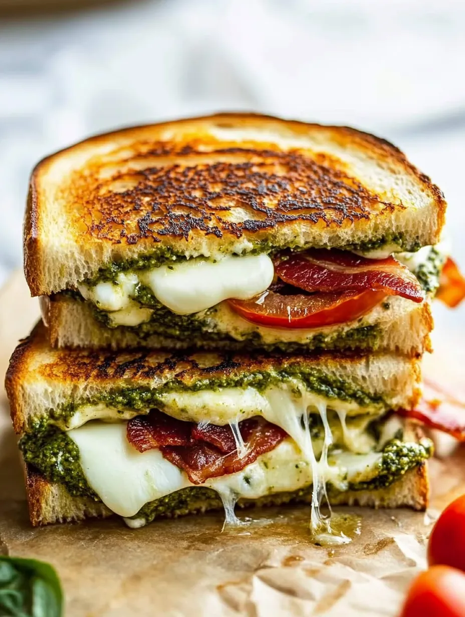 Sándwich Casero de Queso y Pesto