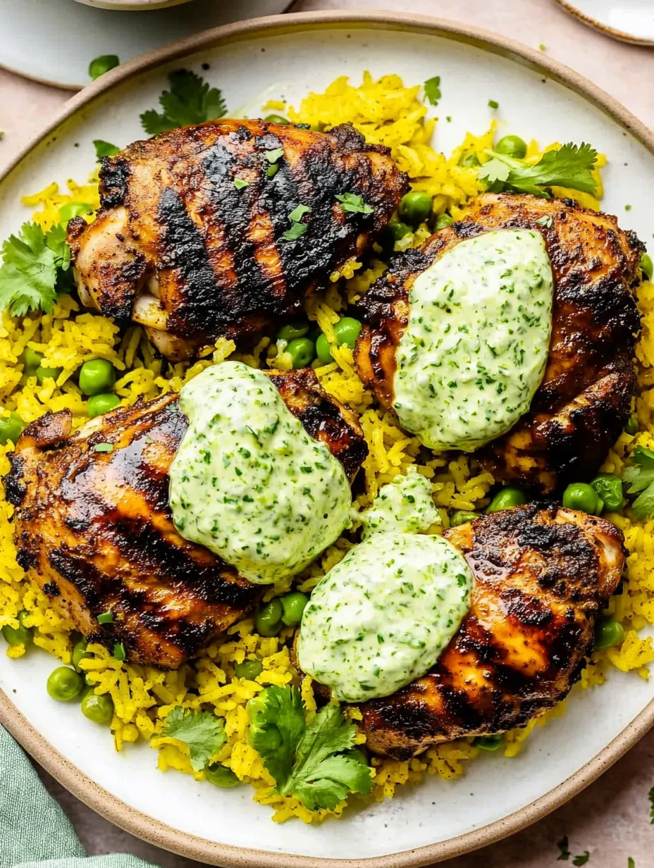 Pollo Peruano y Arroz con Salsa Verde Casera