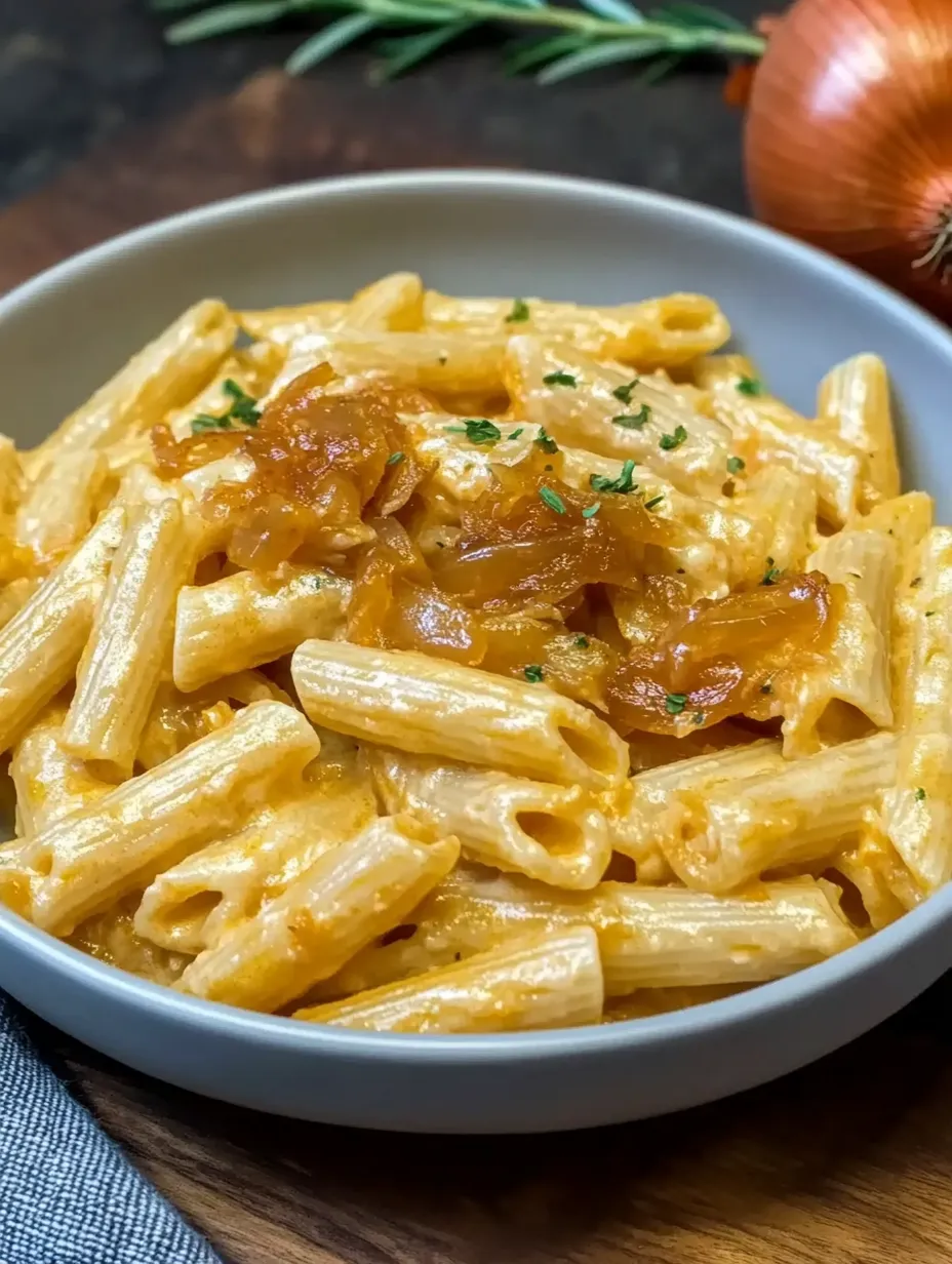 Pasta dorada con cebolla