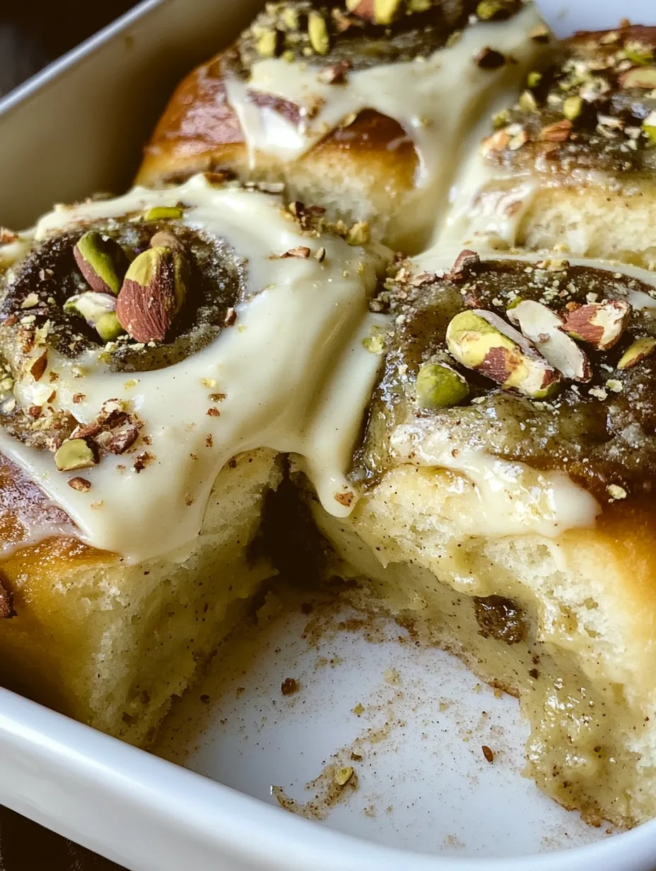 Rollos de Canela con Crema de Pistacho Caseros en Porciones Pequeñas