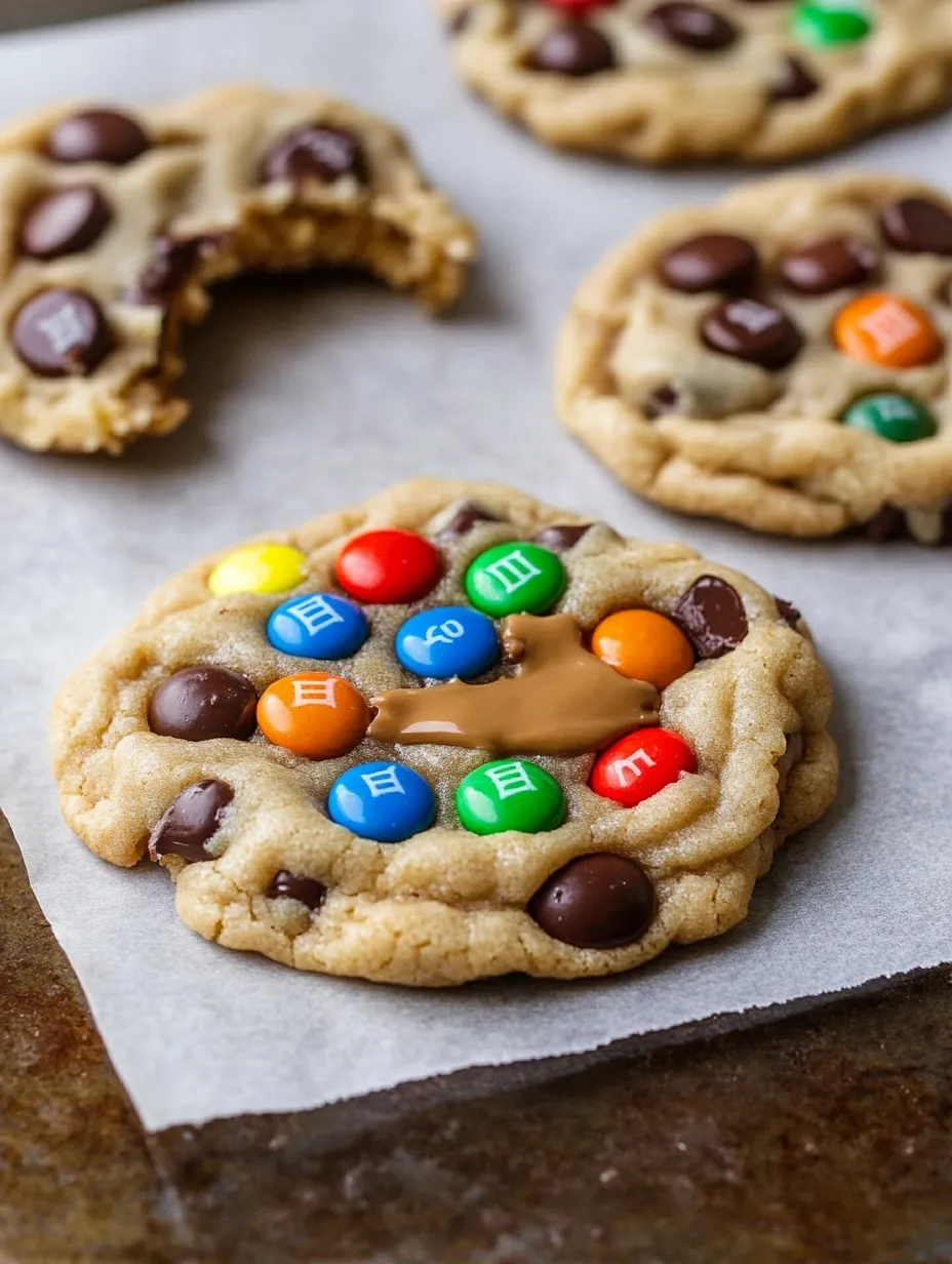 Galletas Caseras de M&M's con Mantequilla de Cacahuete