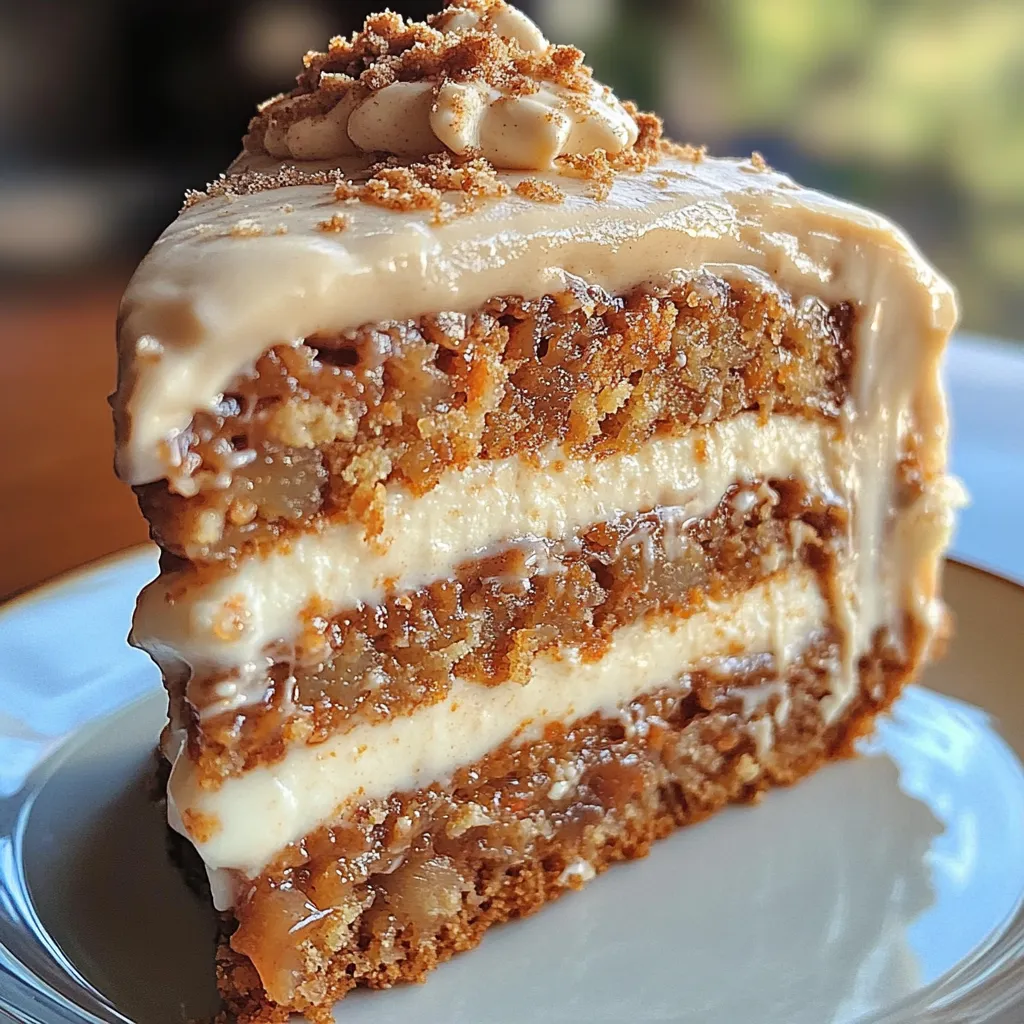 Pastel de Zanahoria con Relleno de Cheesecake y Glaseado de Queso Crema con Canela