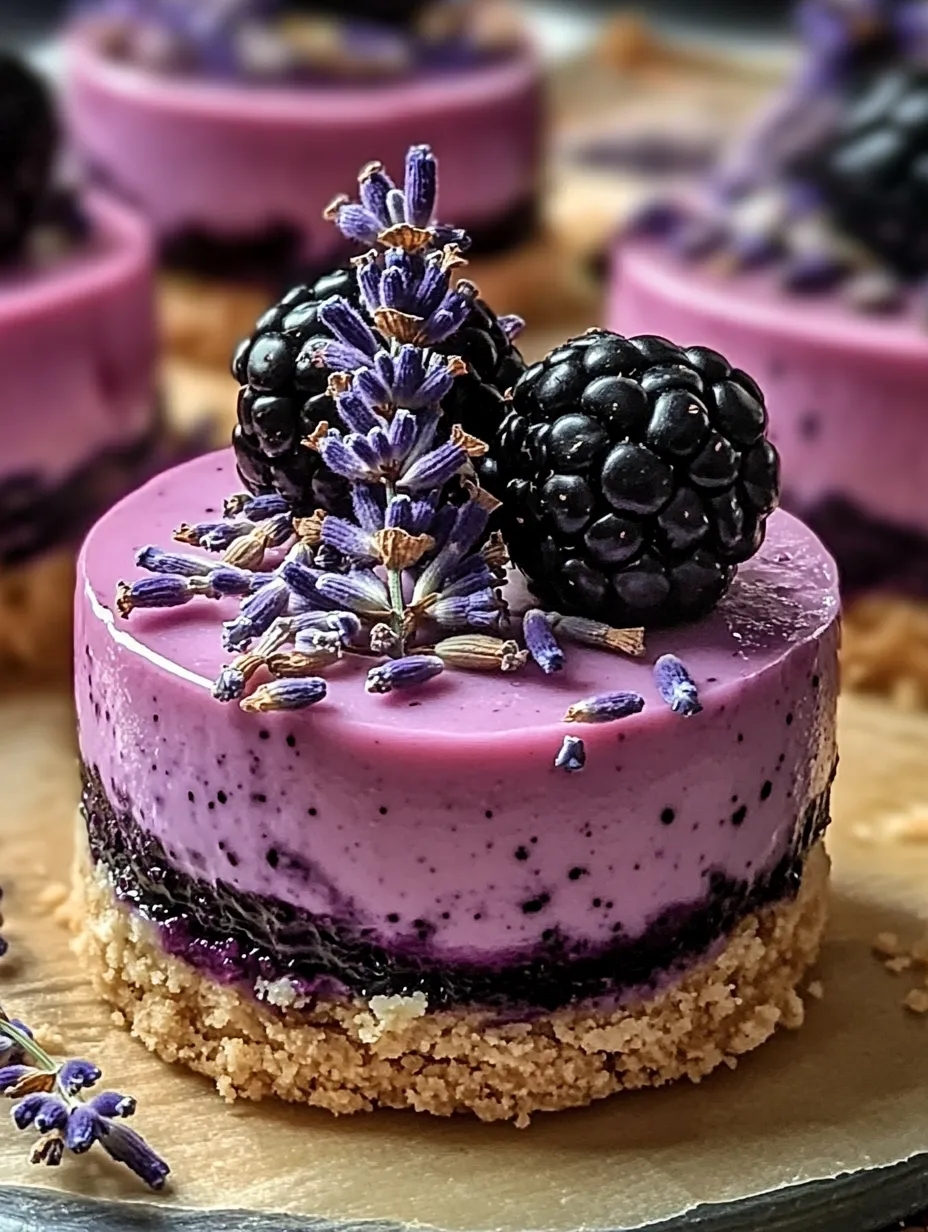 Cheesecakes Sedosos de Mora y Lavanda