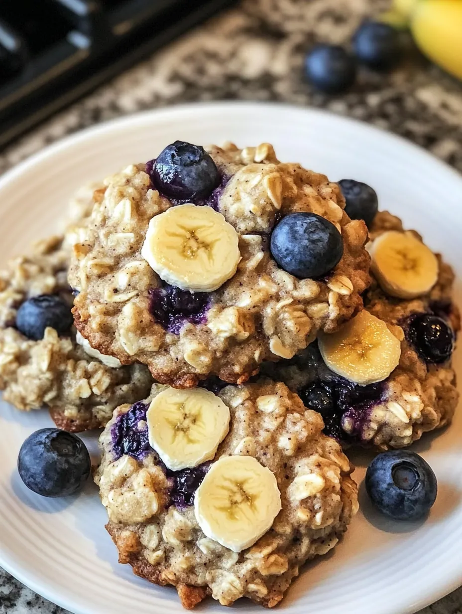 Galletas de plátano y arándanos para desayuno