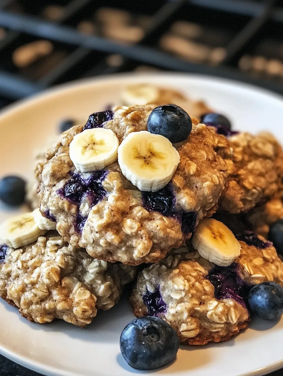 Galletas desayuno plátano arándanos
