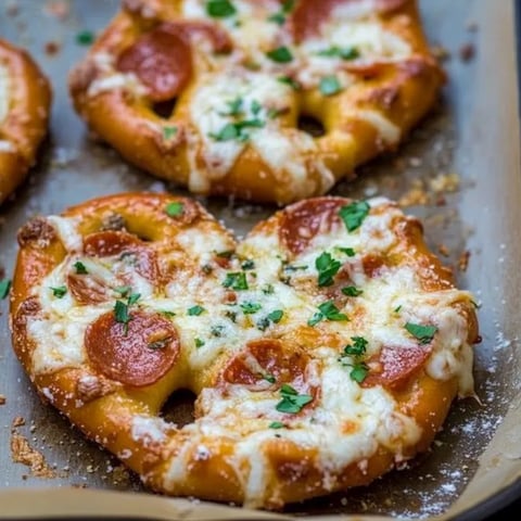 Pretzels de Pizza con mantequilla de ajo